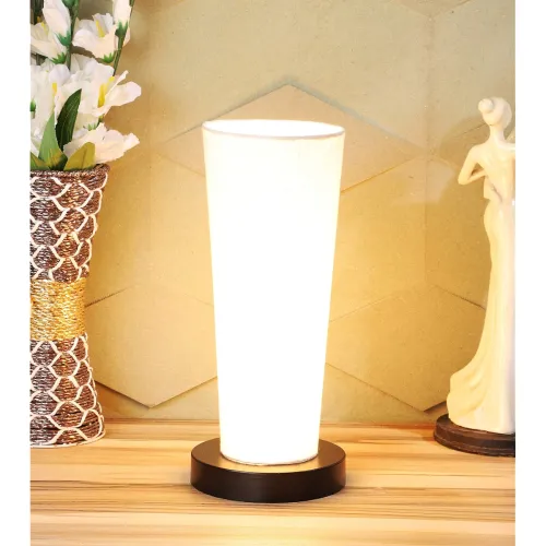 Image of Off White Cotton Flex Shade Table Lamp