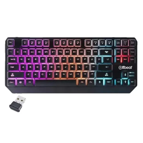 Image of Offbeat - 2.4Ghz Wireless 19 Anti-Ghost Keys Tru-Rgb Backlit 87 Keys Rechargeable Wireless Gaming Keyboard For Pc|Laptop