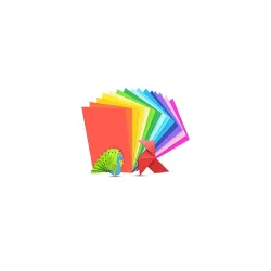 OFIXO A4 Fluorescent Coloured Paper, 50 Sheets (10 Colors), Double-Sided for Craft & Printing