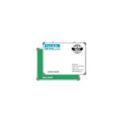 OFIXO Non Magnetic 1x1.5 Feet Double Sided White Board and Chalk Board Both Side Writing Boards, one Side White Marker a