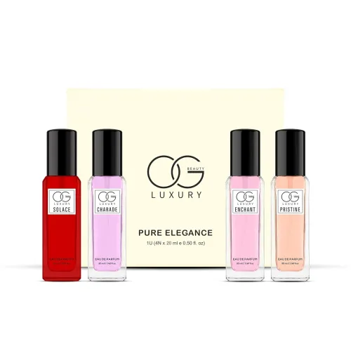 Image of OG BEAUTY Luxury Fragrances Pack of 4, 20ml | Charade, Solace, Enchant, Pristine