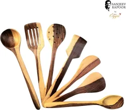 OGGN Set of 7 Wooden Spatula Kitchen Tool Set  