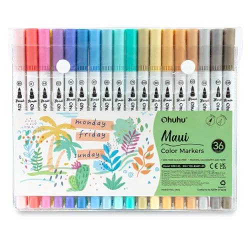 Image of Ohuhu 36-Color Dual Tip Brush Pen Set