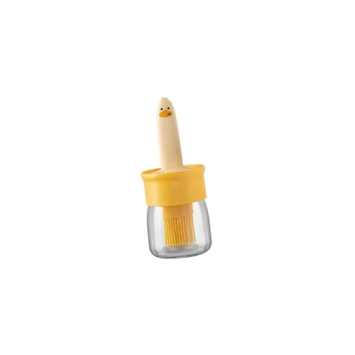Image of Oil Dispenser Bottle with Silicone Brush, 200ML, Transparent Kitchen Container for Cooking, Baking, BBQ