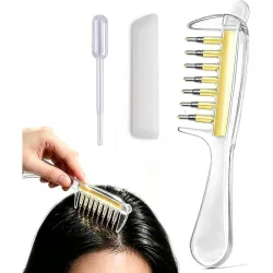Oil Dispensing Hair Comb Root Applicator Scalp Massager Brush with Stand