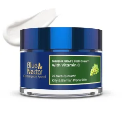 Blue Nectar Plant Based Vitamin C Face Moisturizer for Oily Acne Prone Skin with Grapeseed | 