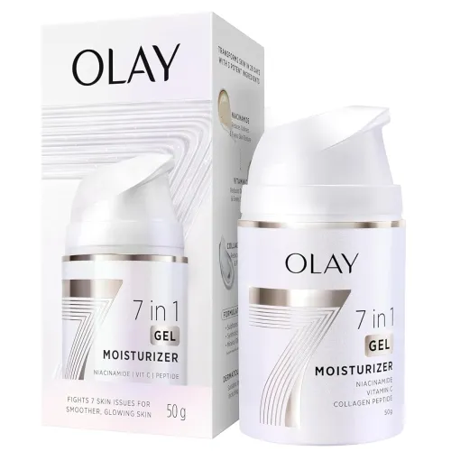 Image of Olay 7in1 Ultra-light Gel Moisturizer | Niacinamide, Vitamin C, Collagen Peptides | Fights 7 Issues for Smooth & Glowing