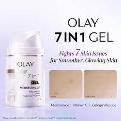 OLAY 7in1 Ultra Light Gel, Fight 7 Signs of Aging with Niacinamide, Vit C, Collagen (50 g)