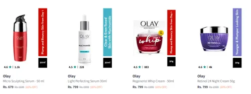 Image of Olay Beauty Products upto 60% Discount