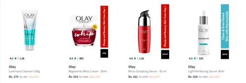 Image of Olay Beauty Products upto 69% Discount