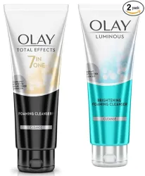 Olay Face Wash Luminous Brightening Foaming Cleanser, 100 g & Face Wash Total Effects 7 in 1 Exfoliating Cleanser, 100g