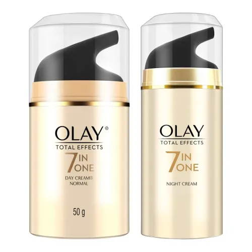 Image of Olay Night Cream Total Effects 7 in 1, Anti-Ageing Moisturiser, 50g & Olay Day Cream Total Effects 7 in 1, Anti-Ageing M
