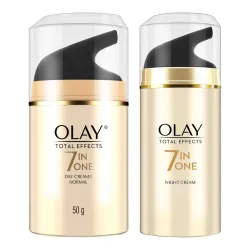 Olay Night Cream Total Effects 7 in 1, Anti-Ageing Moisturiser, 50g & Olay Day Cream Total Effects 7 in 1, Anti-Ageing M