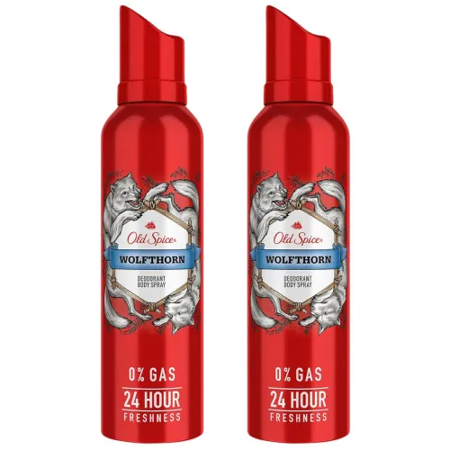 Image of Old Spice Wolfthorn No Gas Deodorant Body Spray Perfume for Men, 140ml (Pack of 2)