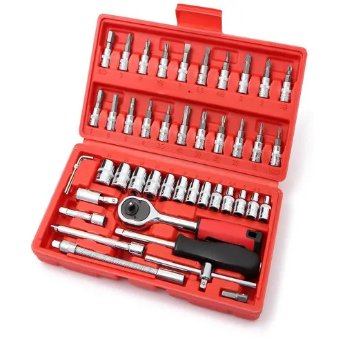 Image of Oleander Metal 46 In 1 Pcs Tool Kit & Screwdriver And Socket Set Multi Purpose Combination Tool Case Precision Socket Se