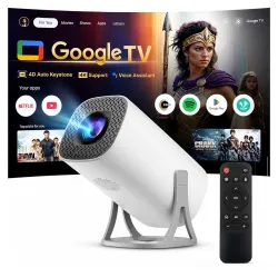 OLV Mini Projector 1080P Native, 4K Support, Android Smart Projector with WiFi & Bluetooth, Netflix/Prime Ready, 180° Ro