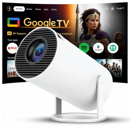 Image of OLV Portable Smart Mini Projector, 4K 1080P Full HD Projector Supports Netflix, Prime and YouTube Etc. WiFi 5G, BT-5.0, 