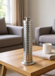 Om Phool Batti Stainless Steel Incense Holder Set (Silver)