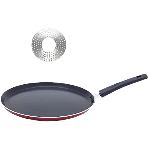 Image of OMETA Aluminium Non-Stick Non-Induction Healthy Dosa Tawa Tawa 26 cm Diameter