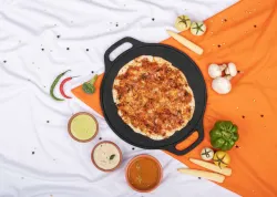 OMORTEX 10 inch Pure cast iron multipurpose cooking with adding iron in your food Tawa 25 cm diameter (Cast Iron, Induct