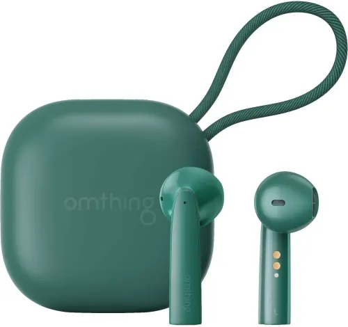 Image of omthing By 1MORE AirFree Pods With Qualcomm 3.0 Wireless Charging Case Bluetooth Headset (Forest Green, True Wireless)