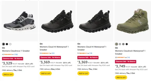 Image of On Brand Shoes @ Up to 85% Discount