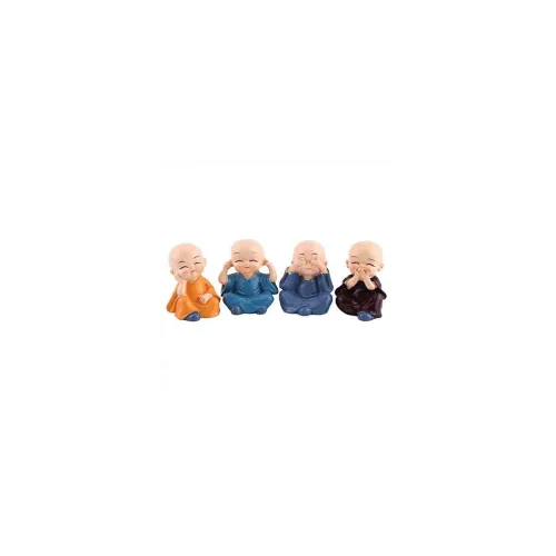 Image of Onary Resin Buddha Monk Statues Set of 4