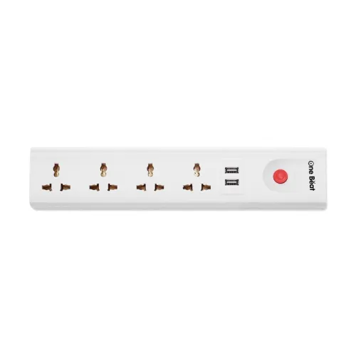 Image of One Beat Extension Board with 4 Socket 2 Meter Power Cable with Power Load 10 AMP