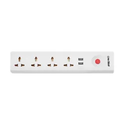 One Beat Extension Board with 4 Socket 2 Meter Power Cable with Power Load 10 AMP