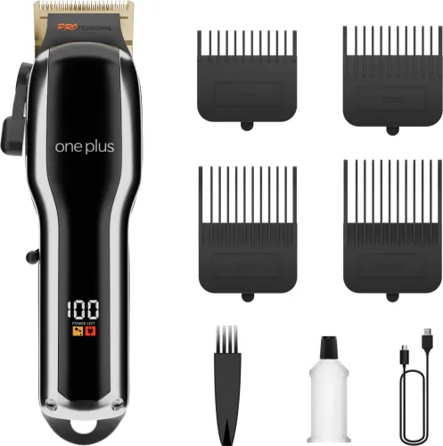 Image of One Plus OP 981 Professional Cordless Hair Clipper Dual LED Titanium coated blade Trimmer 