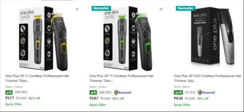 Image of One Plus Trimmers up to 80% Discount from ₹577