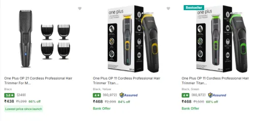 Image of One Plus Trimmers Upto 84% Discount Start @ ₹438