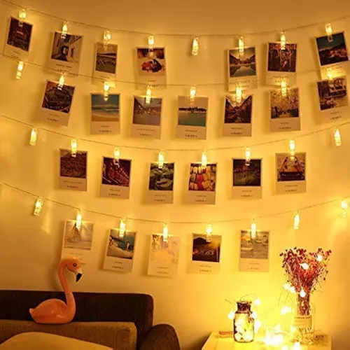 Image of One94Store 14 LED Photo Clip String Lights (3M, Warm White)