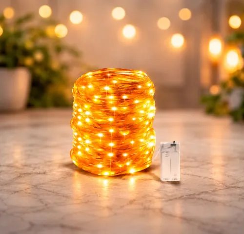Image of One94Store 30 LEDs 3 m Yellow Flickering Bulb Rice Lights