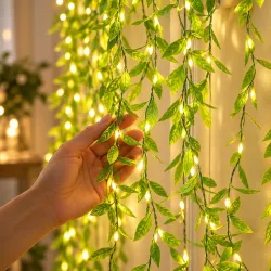 One94Store Artificial Leaf Curtain Lights