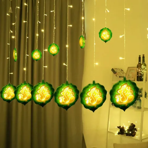 Image of One94Store Ganesh LED Curtain String Lights (Warm White)