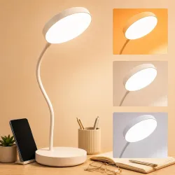 One94Store LED Desk Lamp Touch Sensor On /Off, USB Rechargeable Study Light, 3 Brightness Modes, 360 Adjustable Arm, Pho
