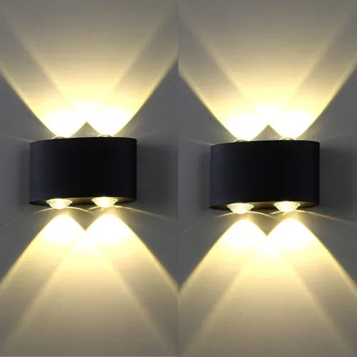 Image of One94Store LED Outdoor Wall Light Pack of 2 | Warm White (WW) 2 -Way Wall Lamp | 4W Aluminium Body, Rainproof & Shockpro