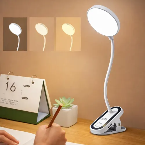 Image of One94Store FlexiClip Design Rechargeable LED Clip Lamp | Flexible Gooseneck Desk & Bedside Light | Adjustable Brightness