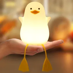 One94Store Rechargeable Silicone Duck Night Lamp – Touch-Control LED Light with Color-Changing Feature, Multicolor Night