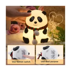 One94Store Rechargeable Silicone Panda Night Light for Kids 