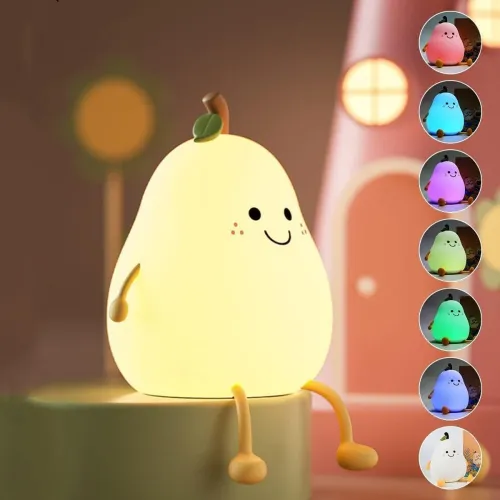 Image of One94Store Rechargeable Silicone Pear Night Lamp