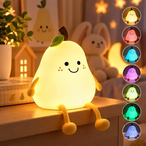 Image of One94Store Rechargeable Silicone Pear Night Lamp