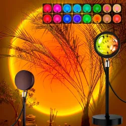 One94Store RGB Sunset Projection Lamp, 16 Color LED Night Light with Remote