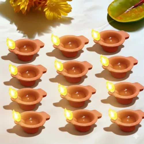 Image of One94Store Water Sensor LED Diyas (Pack of 12)