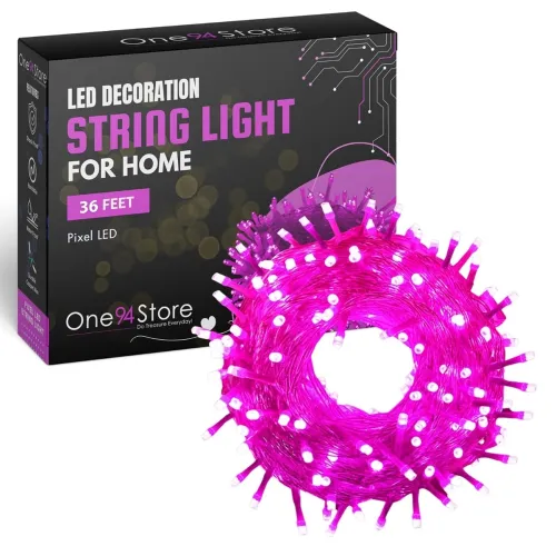 Image of One94Store 36Ft LED Pixel Copper Wire Fairy Lights (Pink)