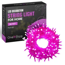 One94Store 36Ft LED Pixel Copper Wire Fairy Lights (Pink)