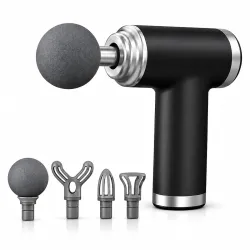 ONESTA Rechargeable Percussion Massage Gun 6 Speed Levels | 4 Removable Heads Electric Full Body Gun Massager Pain Relief Cordless Deep Tissue Massage Machine (Multicolours)