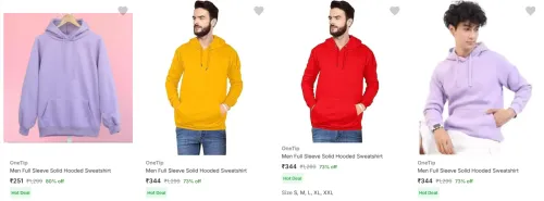 Image of Onetip Men's Sweatshirts at minimum 70% Discount