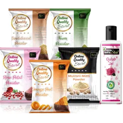 Online Quality Store Multani Mitti ,Chandan Powder ,Orange Peel Powder ,Neem Powder ,Rose Powder ,free Pure Rose Water |